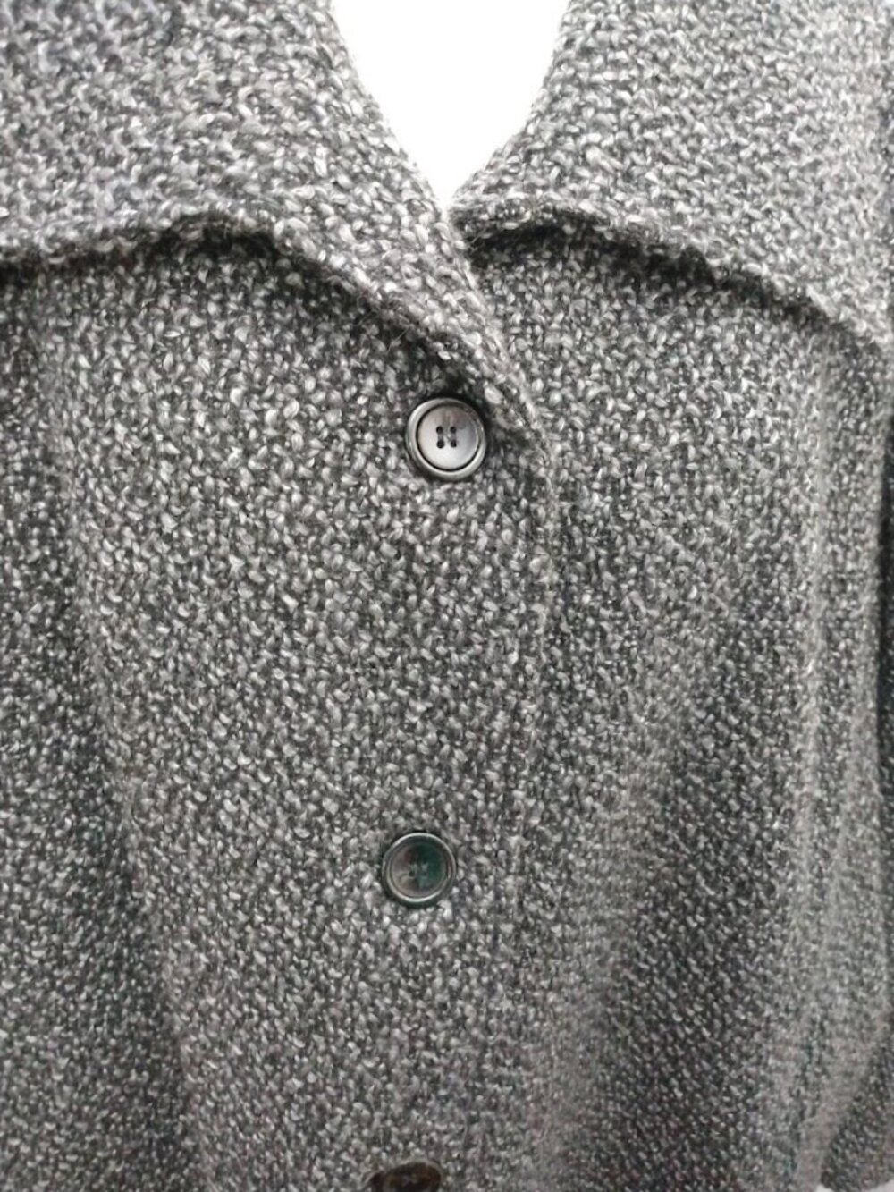 Vintage Avenue Wool Blend Coat Boucle Tweed Size 3X Mid Length Gray & Black - Picture 5 of 12